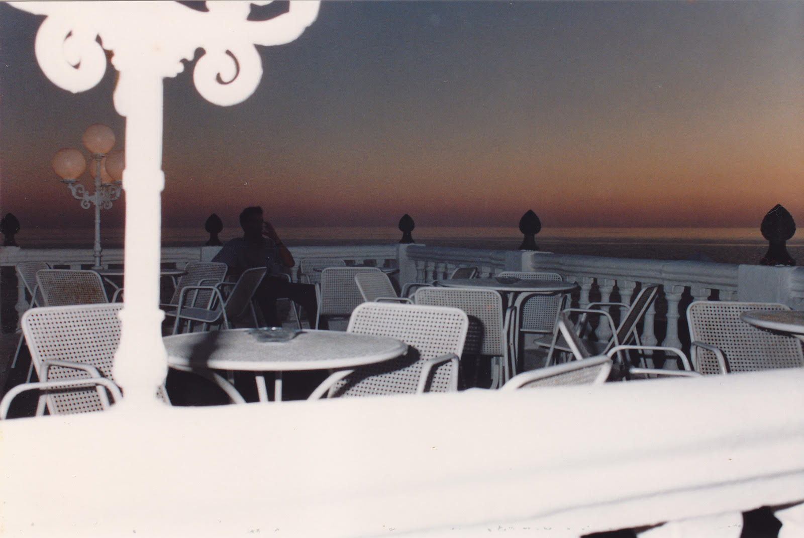 Terrace at sunset overlooking the sea