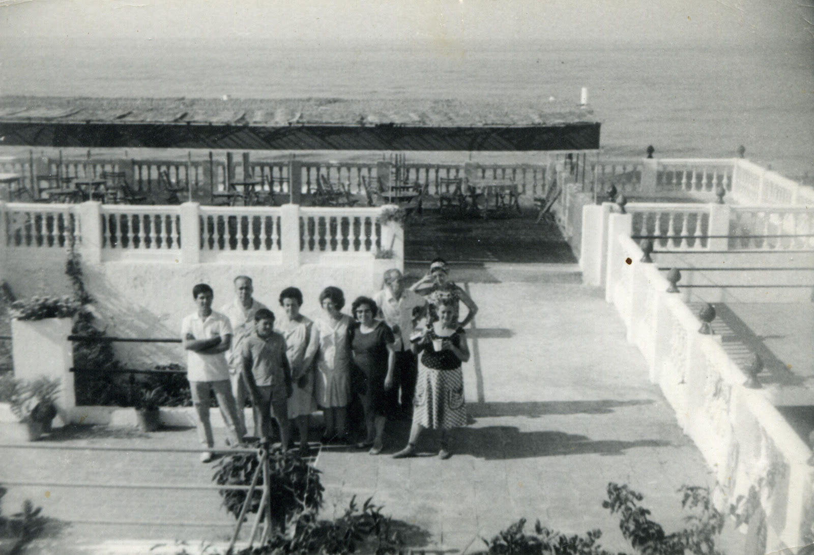 The estate terrace overlooking the sea